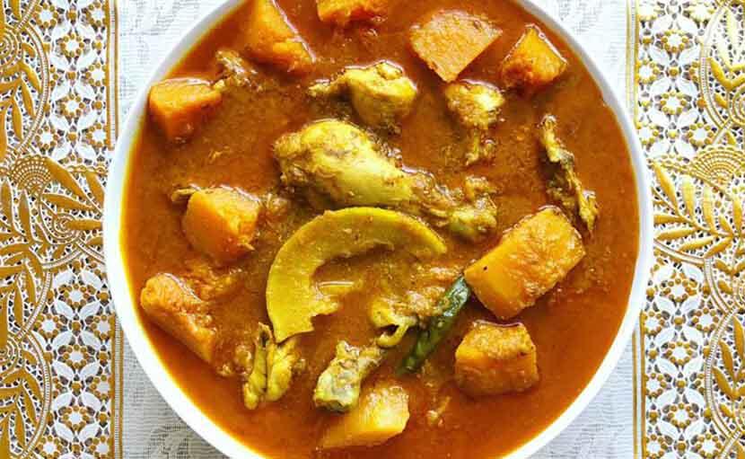 সাতকড়া ও মিষ্টি কুমড়া দিয়ে মুরগির ঝোল!